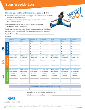 Healthy Habits Weekly Log
