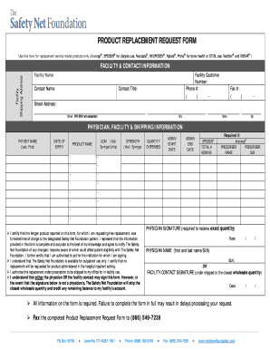 Product Replacement Request Form