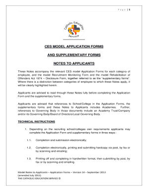 Catholic Education Service Application Form