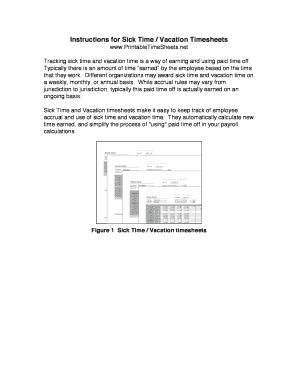 Sick Time and Vacation Timesheet Template