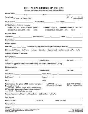CFI Membership Form
