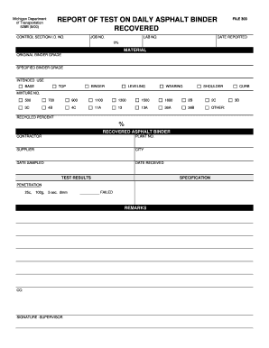 Michigan Asphalt Binder Test Report