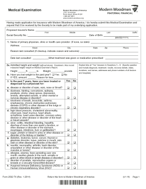 Modern Woodmen of America Medical Examination Form
