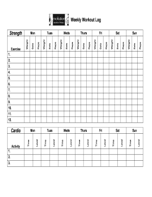 Weekly Workout Log