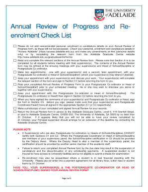Annual Review of Progress Form
