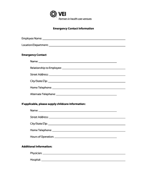 Employee Emergency Contact Form