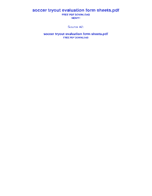 Soccer Tryout Evaluation Form
