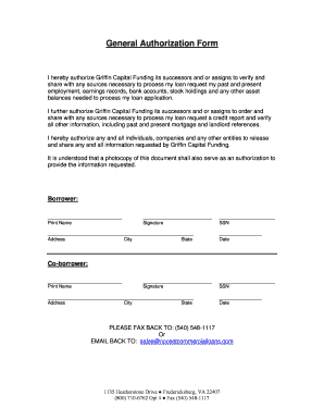General Authorization Form