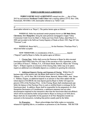 Foreclosure Sale Agreement