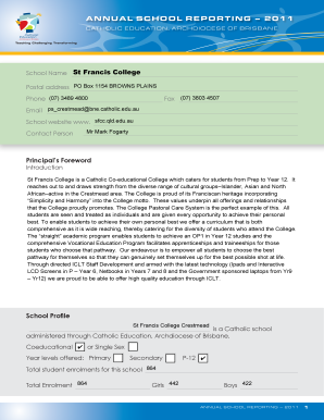 Annual School Reporting Form