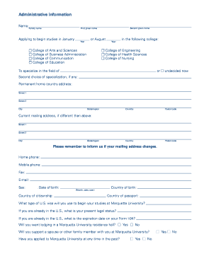 International Undergraduate Application Form