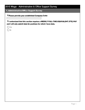 2015 Wage - Administrative & Office Support Survey