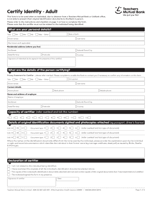 Identity Certification Form