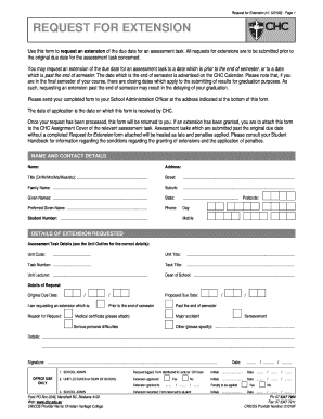 Request for Extension Form