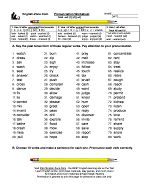 English Pronunciation Worksheet