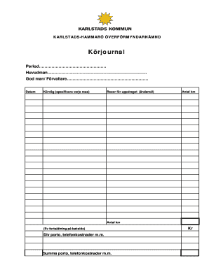 Swedish Travel Log Form