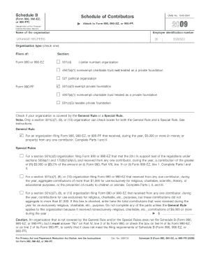 Schedule B Form 990 Contributor Information