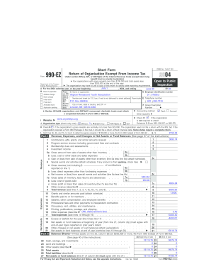 Form 990-EZ Return of Organization Exempt From Income Tax