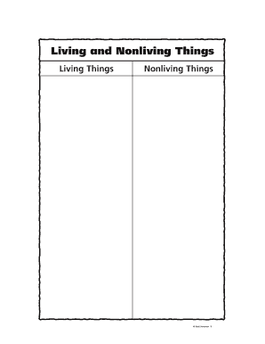 Living and Nonliving Things Worksheet