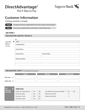 DirectAdvantage Payment Application Form