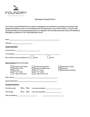 Volunteer Consent Form