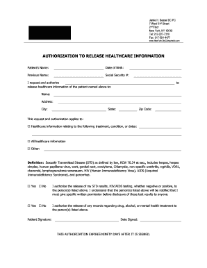 Authorization to Release Healthcare Information