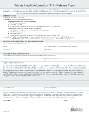 HIPAA PHI Release Form