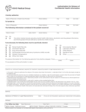 Authorization for Release of Confidential Health Information