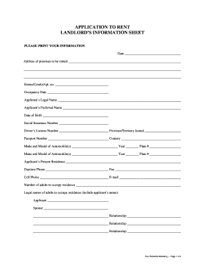 rental application form template bc