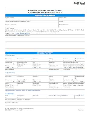 International Insurance Application