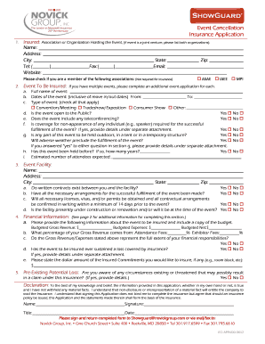 Event Cancellation Insurance Application