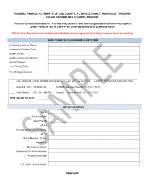 Florida Single Family Mortgage Program DPA Funding Request