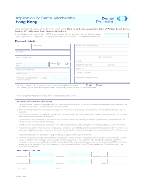 Dental Membership Application Form