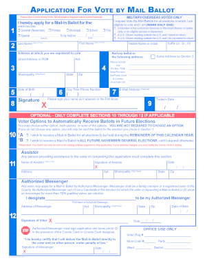 New Jersey Vote by Mail Ballot Application