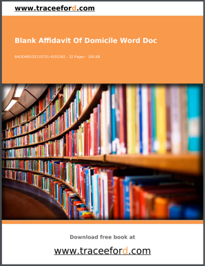 Affidavit of Domicile Template