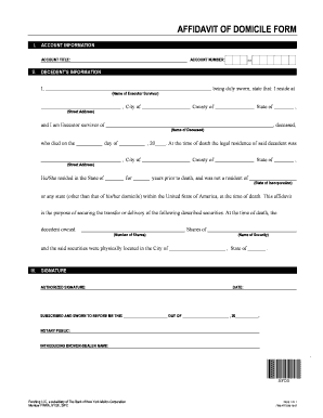 Affidavit of Domicile Form