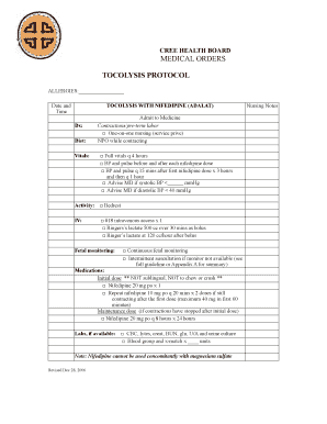 Tocolysis Protocol with Nifedipine
