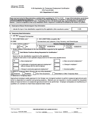 H-2A Application for Temporary Employment Certification