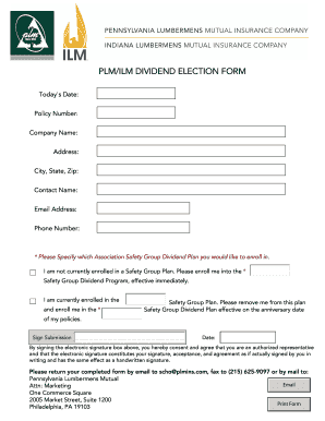 PLM/ILM Dividend Election Form