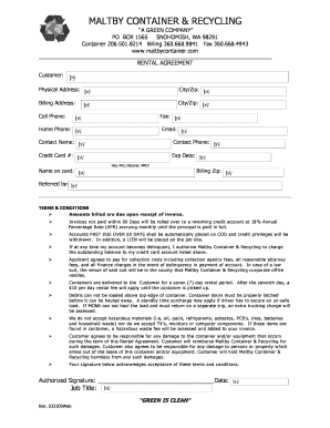 Maltby Container Rental Agreement
