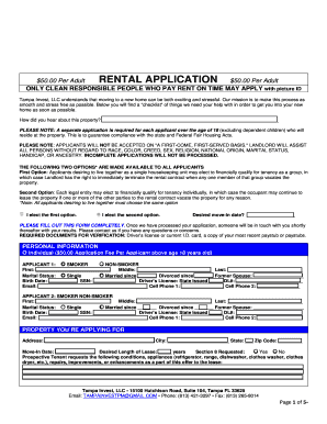 Rental Application Form