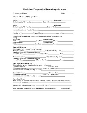 Fladeboe Properties Rental Application