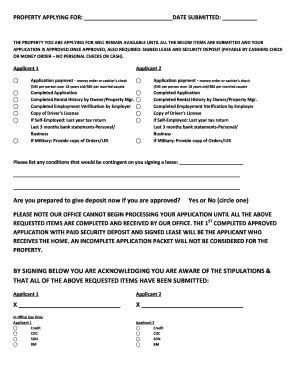 Residential Rental Application Form