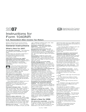 Instructions for Form 1040NR