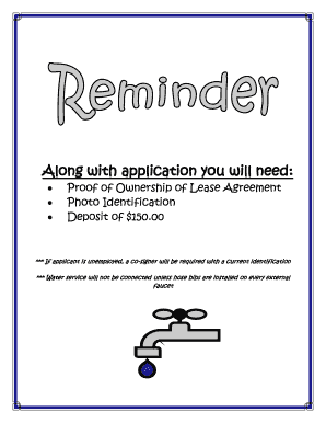Residential Credit Application for Galveston County WCID No. 1
