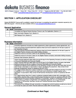 SBA 504 Loan Pre-Application