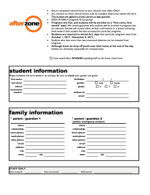 Student Program Enrollment Form
