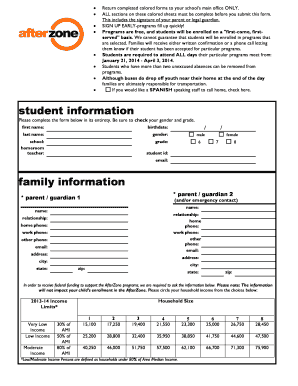 AfterZone Program Enrollment Form