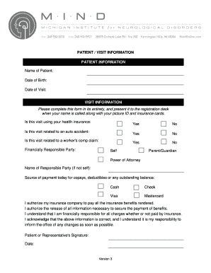 Patient Visit Information Form