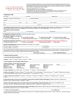SGO Annual Meeting Registration Form